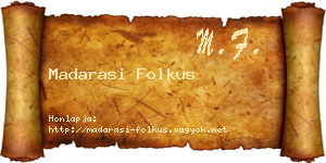 Madarasi Folkus névjegykártya